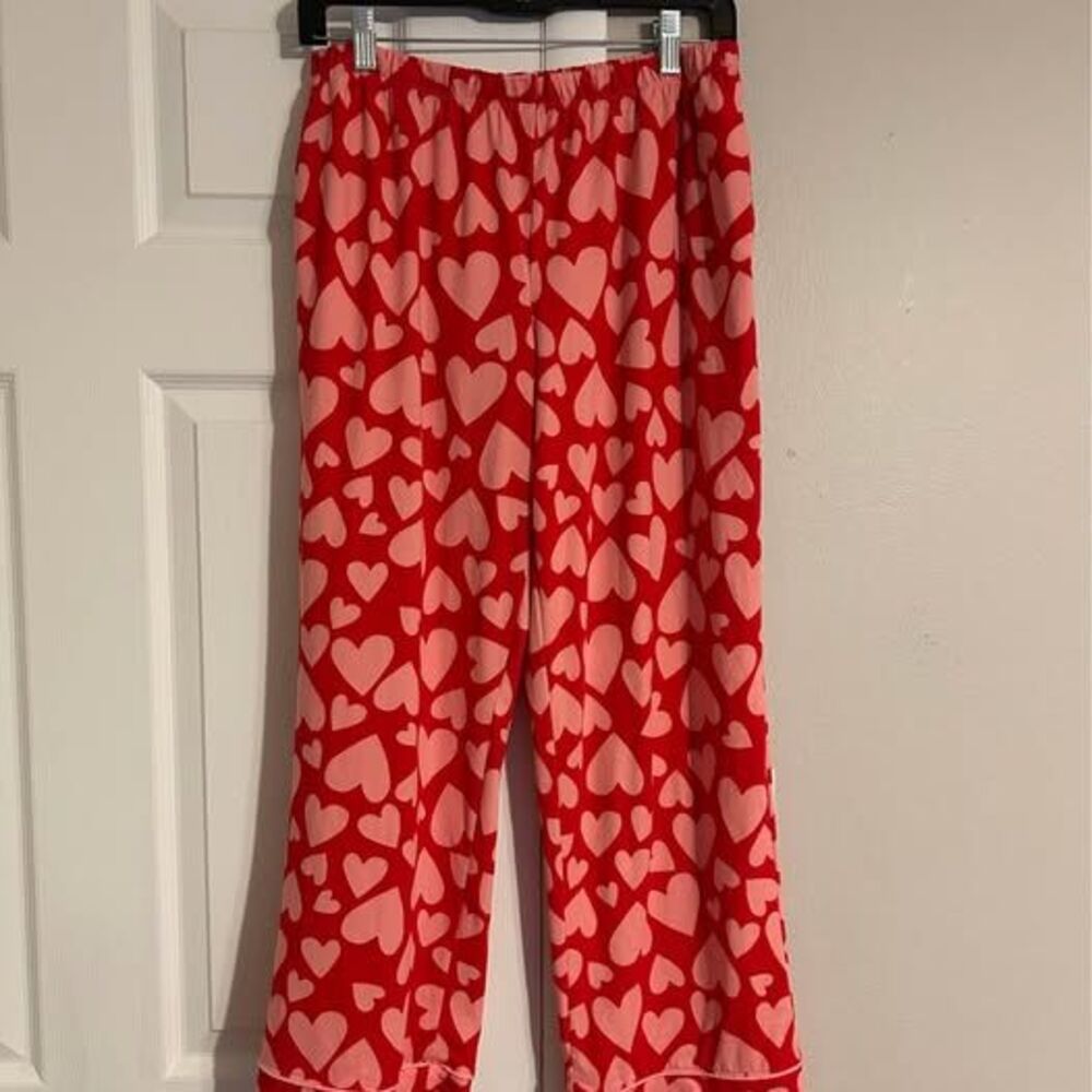 Joyspun Women’s S 4-6 Pajama Pants Red Pink Hearts Valentine Lounge Sleepwear